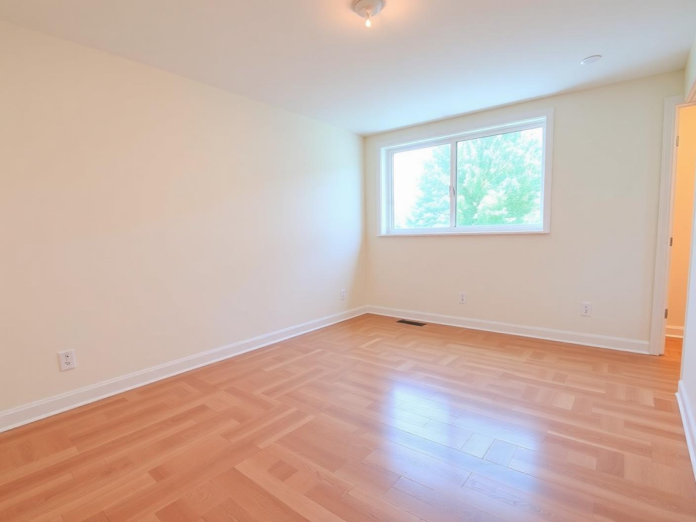 Freshly cleaned empty bedroom ready for move-in day